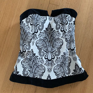 WHBM Velvet Trim Bustier - Corset style